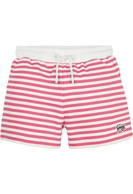 Pantalón Corto De Deporte Con Rayas Marineras Niña Rosa Tommy Hilfiger