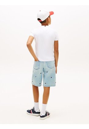 Camiseta Blanca Con Logo Estampado En El Pecho Tommy Hilfiger