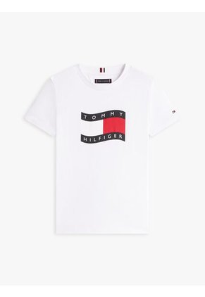 Camiseta Blanca Con Logo Estampado En El Pecho Tommy Hilfiger