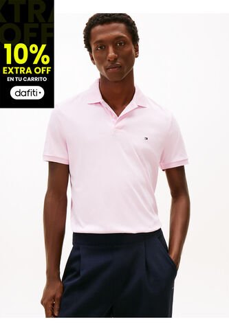 Polo Rosado De Punto Interlock De Corte Regular Tommy Hilfiger Tommy Hilfiger