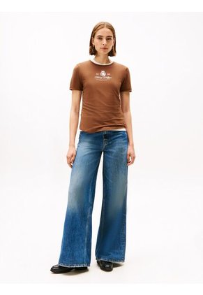 Camiseta Marrón Varsity De Corte Slim Tommy Hilfiger