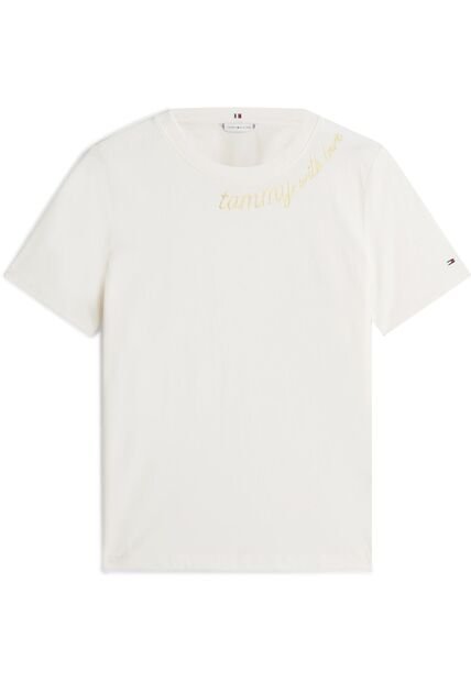 Camiseta Blanca Con Logo Gráfico De Corte Regular Tommy Hilfiger