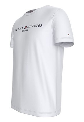 Camiseta Blanca Con Logo Bordado En El Pecho Tommy Hilfiger