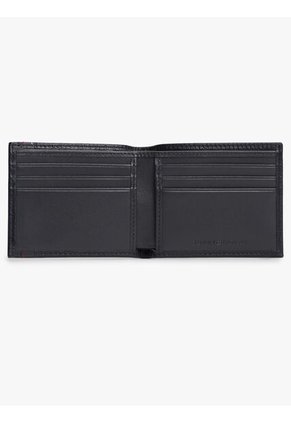 Billetera Azul Plegable De Cuero Tommy Hilfiger