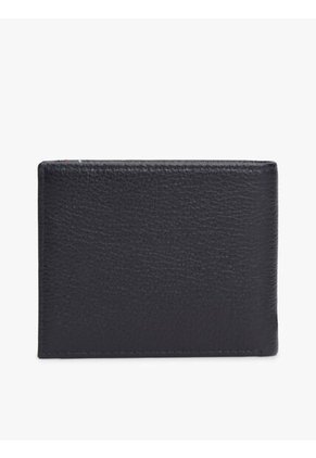 Billetera Azul Plegable De Cuero Tommy Hilfiger