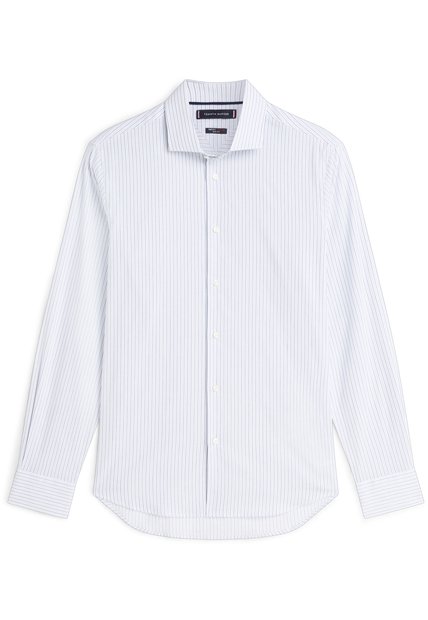 Camisa Blanca Con Diseño De Rayas Bicolor Tommy Hilfiger