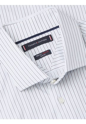 Camisa Blanca Con Diseño De Rayas Bicolor Tommy Hilfiger