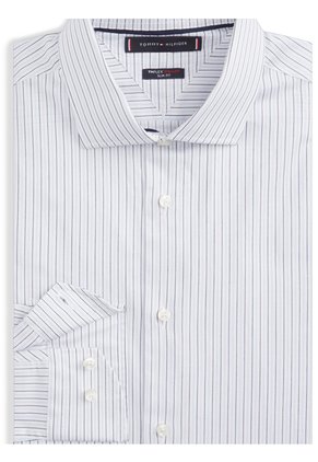 Camisa Blanca Con Diseño De Rayas Bicolor Tommy Hilfiger