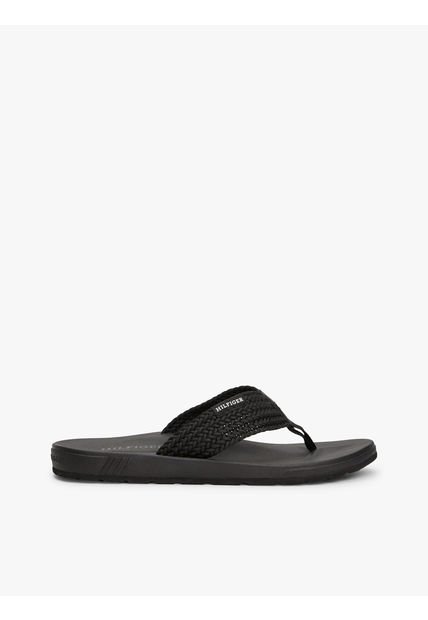 Sandalias Negro Con Tiras Tejidas Tommy Hilfiger