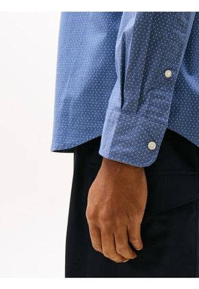 Camisa Azul Poplin Mini De Manga Larga Tommy Hilfiger