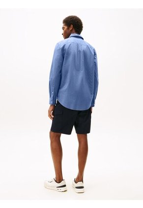 Camisa Azul Poplin Mini De Manga Larga Tommy Hilfiger