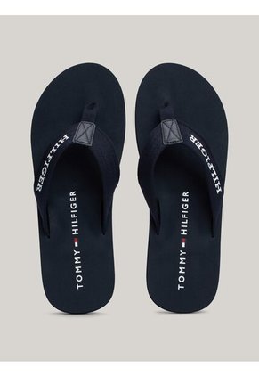 Sandalias Azul De Tiras Trenzadas Con Logo Tommy Hilfiger