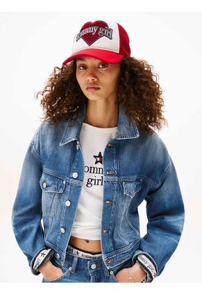 Gorra Roja Trucker  Tommy Girl De Malla Con Logo Tommy Hilfiger