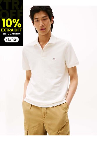 Polo Blanco TH Flex De Corte Regular Tommy Hilfiger Tommy Hilfiger