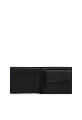 Billetera Negra Plegable Con Bolsillo Monedero Tommy Hilfiger