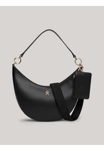 Bolso Negro De Hombro Con Monotipo Hilfiger Tommy Hilfiger Tommy Hilfiger