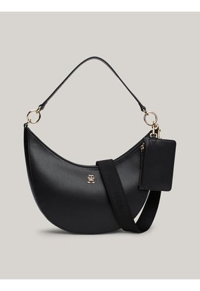 Bolso Negro De Hombro Con Monotipo Hilfiger Tommy Hilfiger