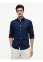 Camisa Azul Oscuro Flex Poplin De Corte Slim Tommy Hilfiger de Tommy Hilfiger