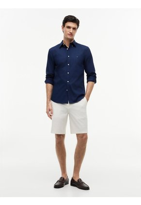 Camisa Azul Oscuro Flex Poplin De Corte Slim Tommy Hilfiger