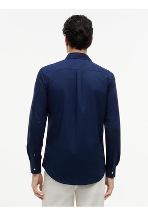 Camisa Azul Oscuro Flex Poplin De Corte Slim Tommy Hilfiger