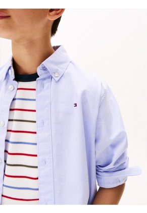 Camisa Celeste Essential De Algodón Oxford Tommy Hilfiger