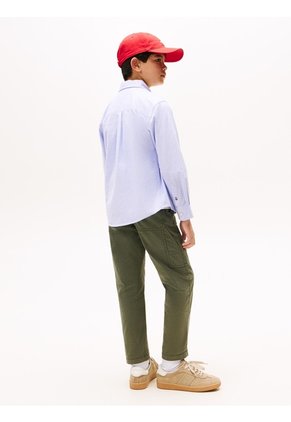 Camisa Celeste Essential De Algodón Oxford Tommy Hilfiger