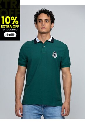 Polo Verde En Piqué De Corte Regular Tommy Hilfiger