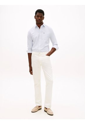 Camisa Azul De Rayas Anchas Con Corte Regular Tommy Hilfiger