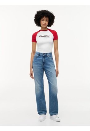 Camiseta Blanca TH X Cadillac Formula 1® Team Con Mangas Raglán Tommy Hilfiger