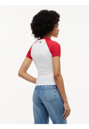 Camiseta Blanca TH X Cadillac Formula 1® Team Con Mangas Raglán Tommy Hilfiger