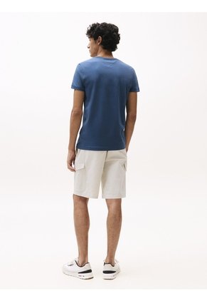 Camiseta Azul De Cuello Redondo Y Corte Extra Slim Tommy Hilfiger
