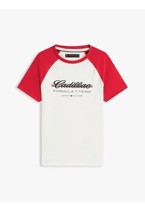 Camiseta Blanca TH X Cadillac Formula 1® Team Con Mangas Raglán Tommy Hilfiger