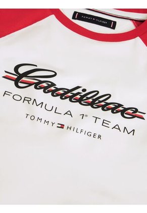Camiseta Blanca TH X Cadillac Formula 1® Team Con Mangas Raglán Tommy Hilfiger