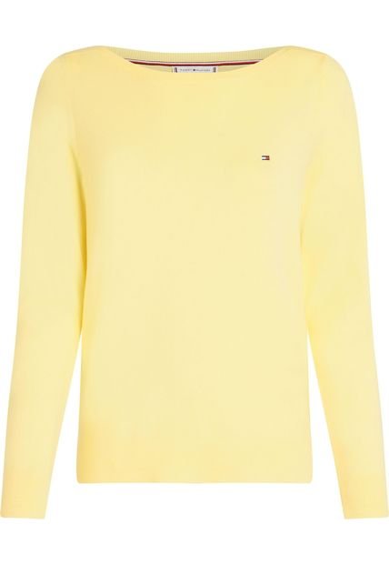 Saco Amarillo Tejido Con Cuello Barco Tommy Hilfiger
