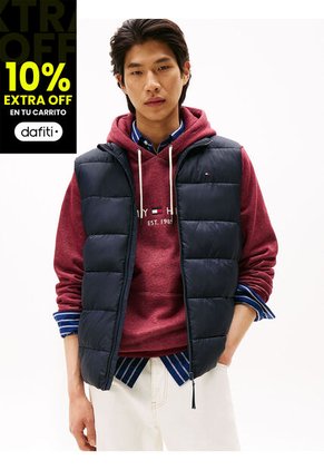 Chaleco Azul De Cuello Alto Acolchado Tommy Hilfiger