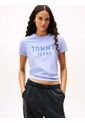 Camiseta Celeste De Cuello Redondo Con Escudo Tommy Jeans de Tommy Hilfiger