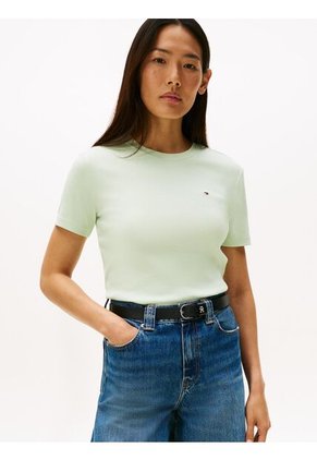 Camiseta Verde Slim De Cuello Redondo Tommy Hilfiger