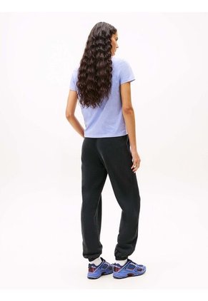 Camiseta Celeste De Cuello Redondo Con Escudo Tommy Jeans