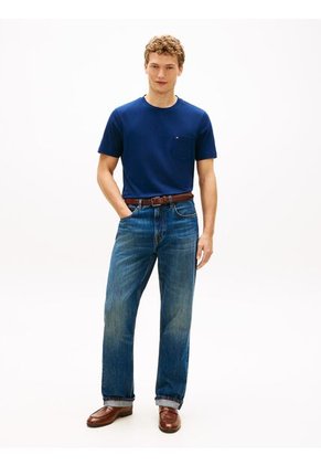 Camiseta Azul De Cuello Redondo Con Bolsillo Tommy Hilfiger