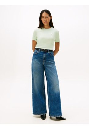 Camiseta Verde Slim De Cuello Redondo Tommy Hilfiger