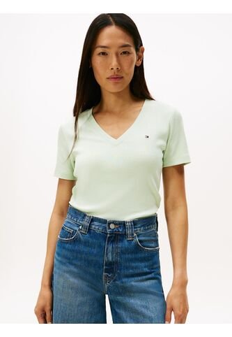 Camiseta Verde Slim Con Cuello En V Tommy Hilfiger Tommy Hilfiger