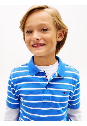 Polo Azul Con Logo Y Corte Regular Essential Tommy Hilfiger