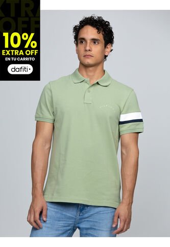 Polo Verde De Corte Regular Con Detalles De Cinta RWB Tommy Hilfiger Tommy Hilfiger