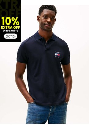 Polo Azul De Corte Regular Con Logo Gráfico Tommy Hilfiger