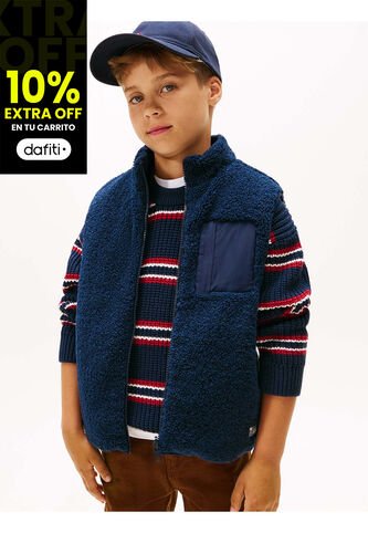 Chaleco Azul Acolchado Reversible Con Peluche Tommy Hilfiger Tommy Hilfiger