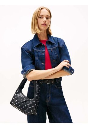 Bolso Negro De Hombro Con Tachuelas Metalizadas Tommy Hilfiger