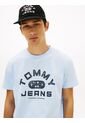 Camiseta Celeste De Punto Con Cuello Redondo Tommy Jeans de Tommy Hilfiger