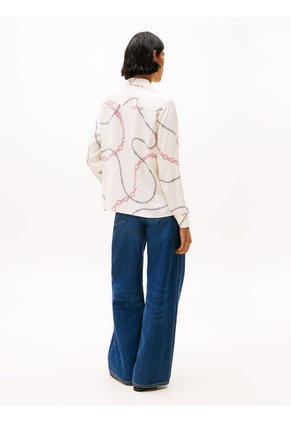 Camisa Beige De Corte Amplio Y Tapeta Oculta Tommy Hilfiger