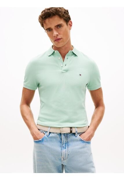 Polo Verde De Corte Slim 1985 Tommy Hilfiger