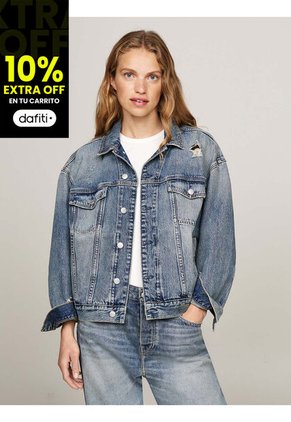 Chaqueta Azul Denim Oversize Desgastada Tommy Hilfiger